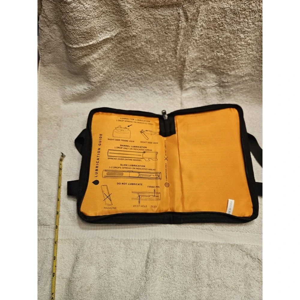 Glock Carrying Case For Single Pistol Black/orange with lubrication guide inside